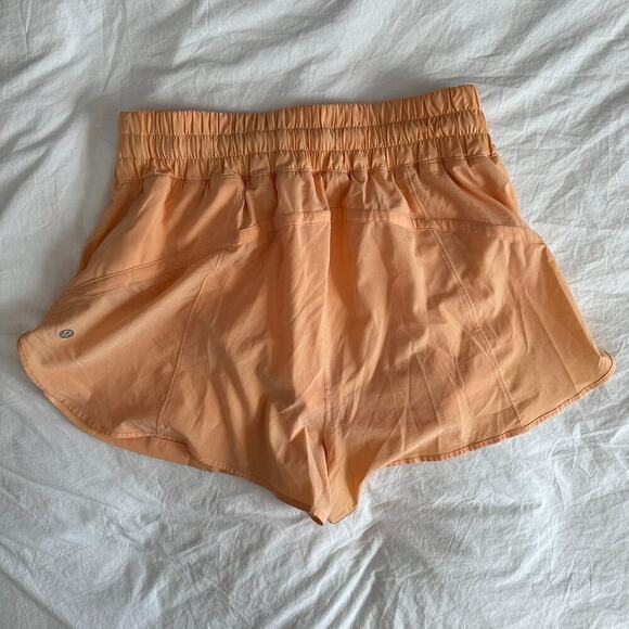 Lululemon Track That High-Rise Lined Short 3" Size 12 Summer Glow NWOT - Picture 4 of 5